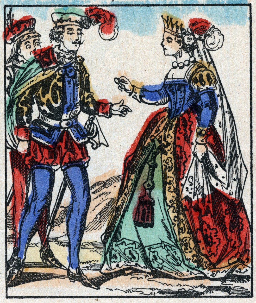 Illustrazione del racconto "Le avventure di Grand Flandrin". Incisione su legno di Imagery Pellerin - Epinal, fine XIX secolo da French School