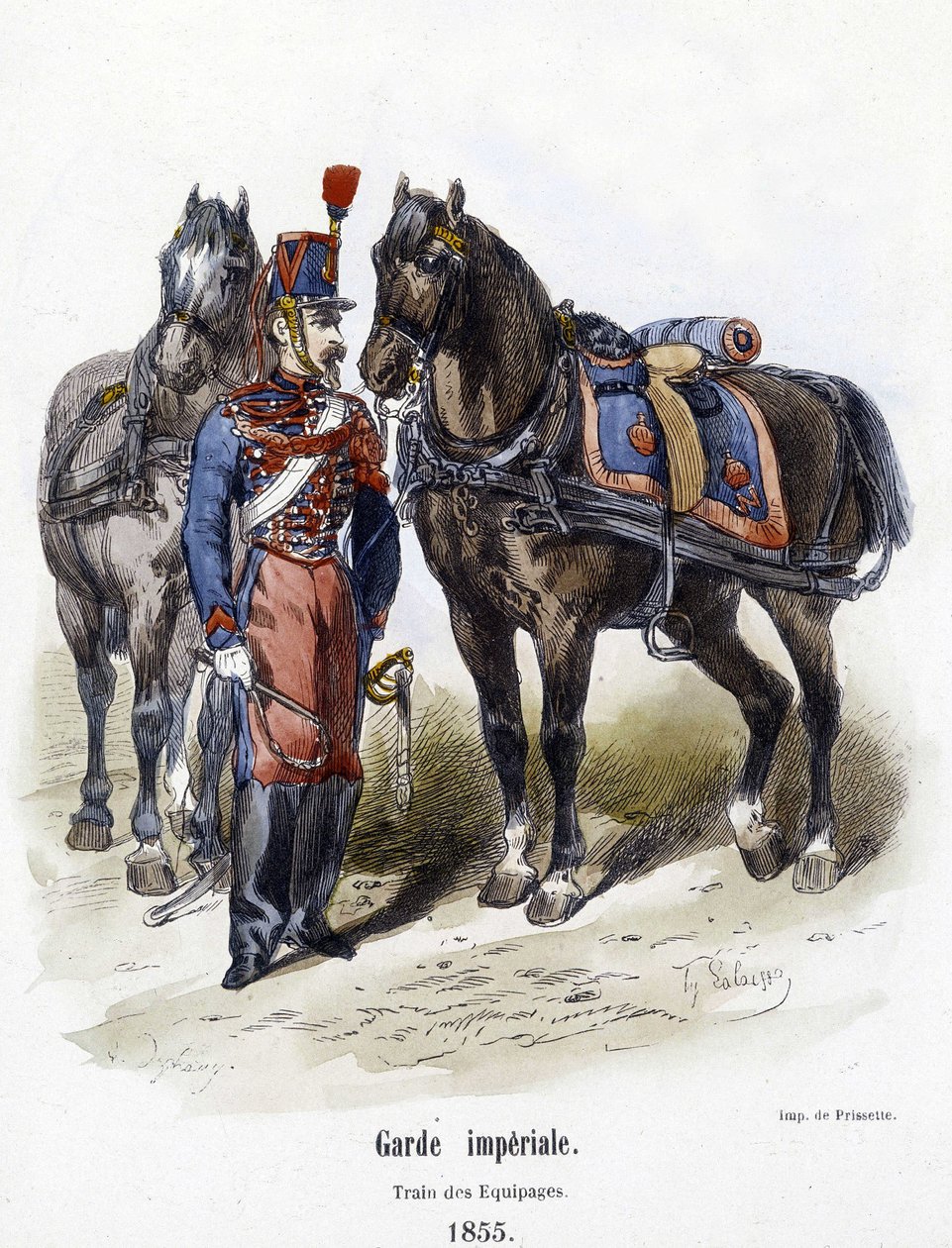 Guardia Imperiale: treno degli equipaggi nel 1855 - in “Histoire de l