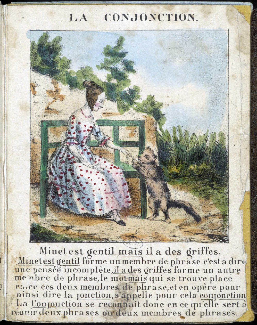 In "La grammaire en images", album di fogli, circa 1850 da French School