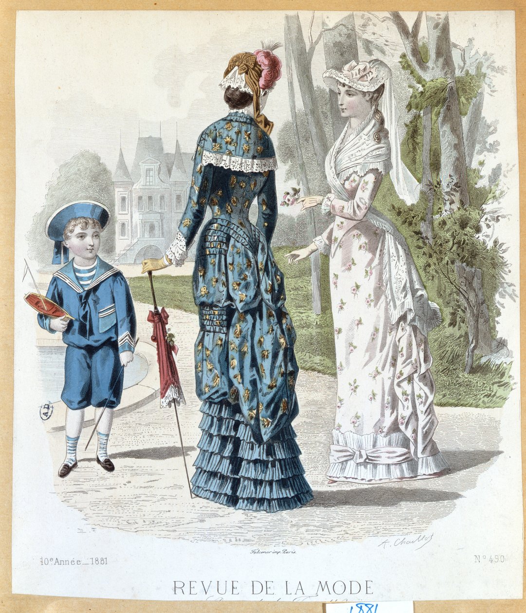 In un parco, da Revue de la Mode, 1881 da French School