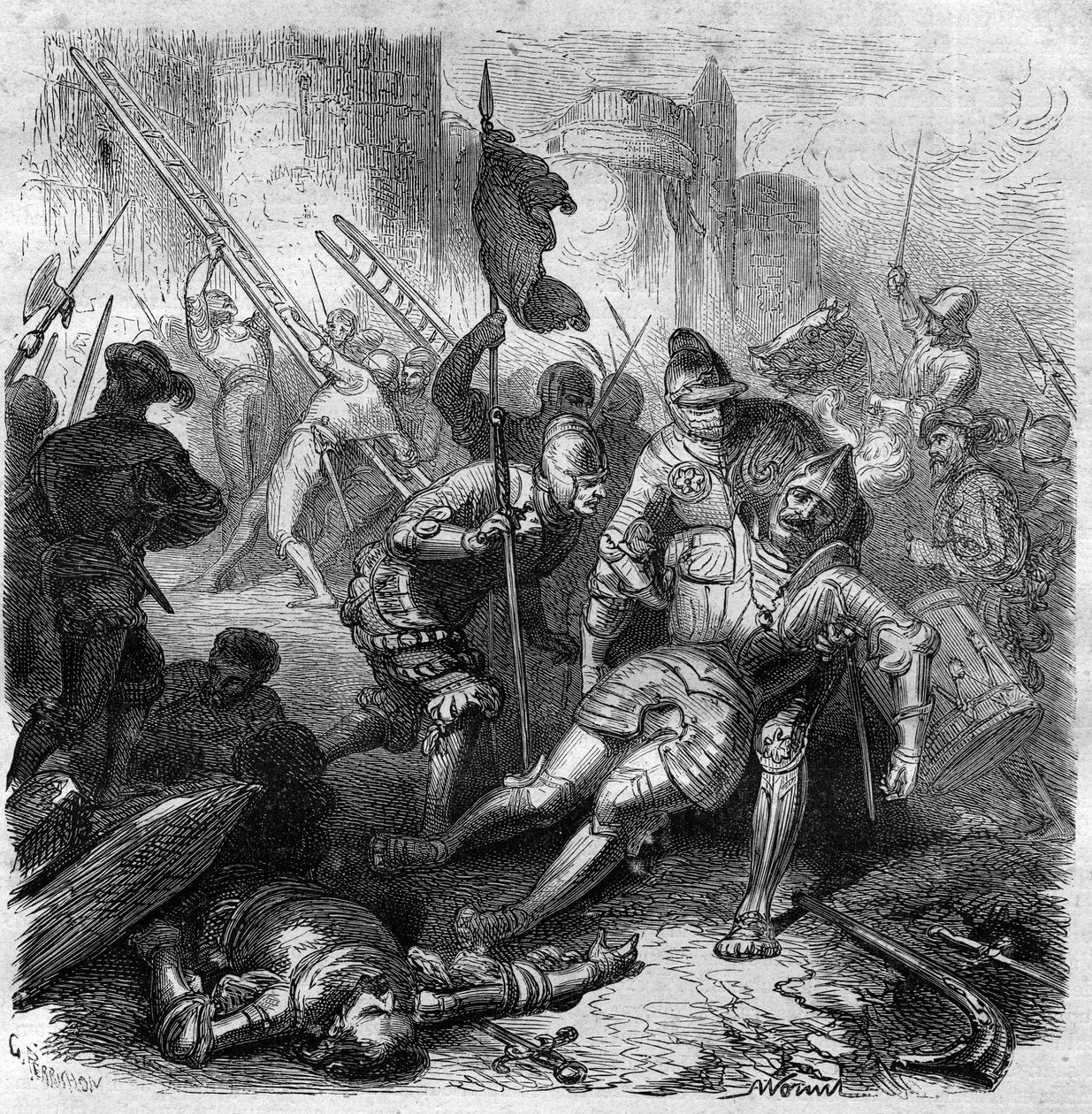 Nella battaglia contro Enrico IV del Sacro Romano Impero il 14 ottobre da French School