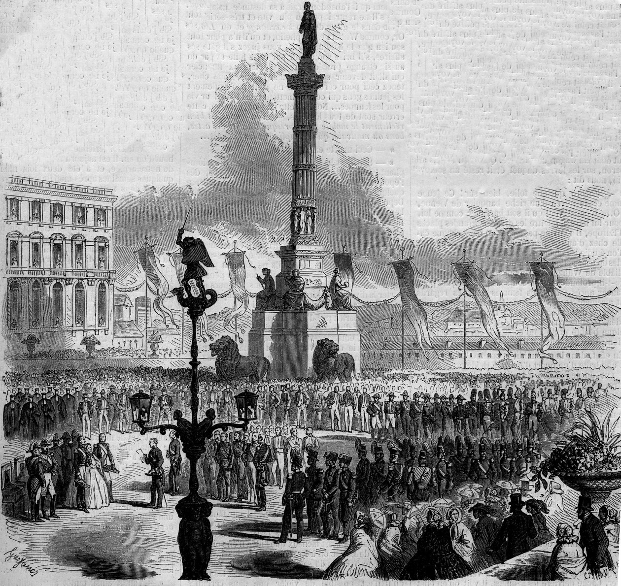 Inaugurazione della Colonna del Congresso (1850-1859). Bruxelles, Belgio da French School