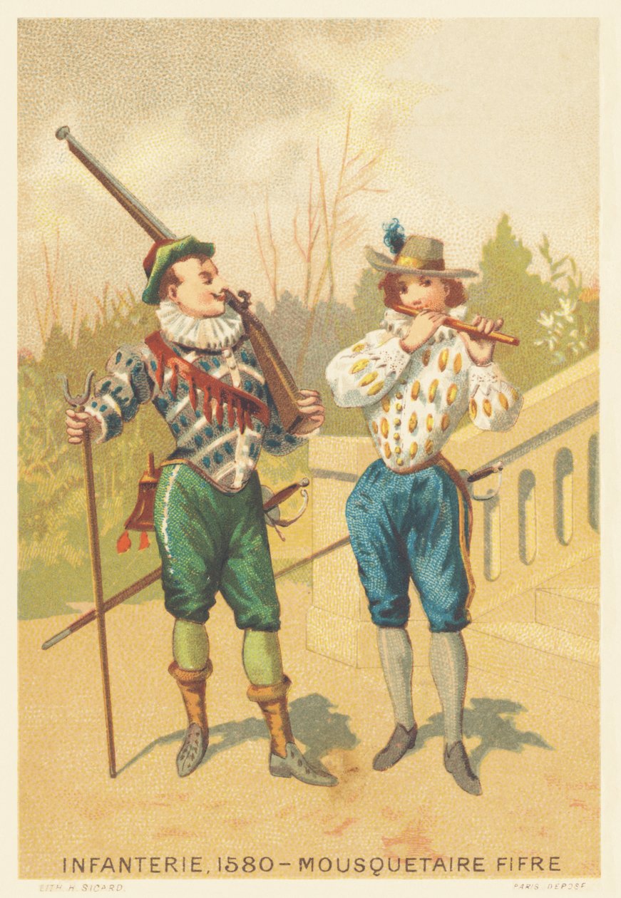 Fanteria, Moschettiere e Pifferaio nel 1580 da French School