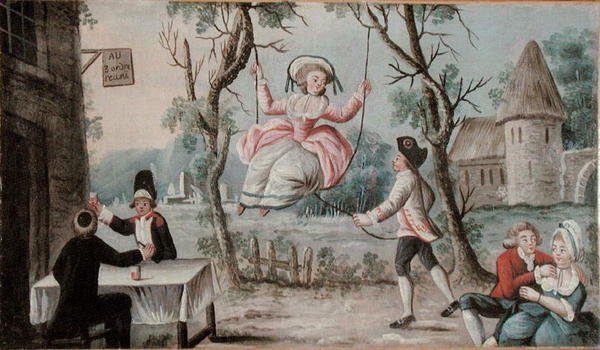 Insegna di locanda dipinta per una taverna raffigurante i Tre Ordini riuniti, circa 1789 da French School