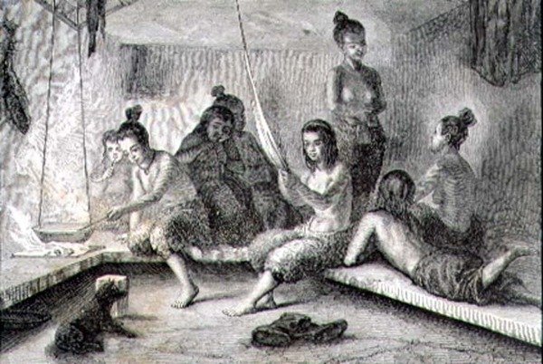 Interno di una capanna eschimese negli anni 1860 da French School