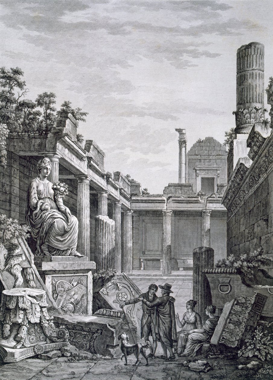 Interno delle Terme Romane, Nimes, da Antiquités de la France: Vol I, Monuments de Nimes da French School