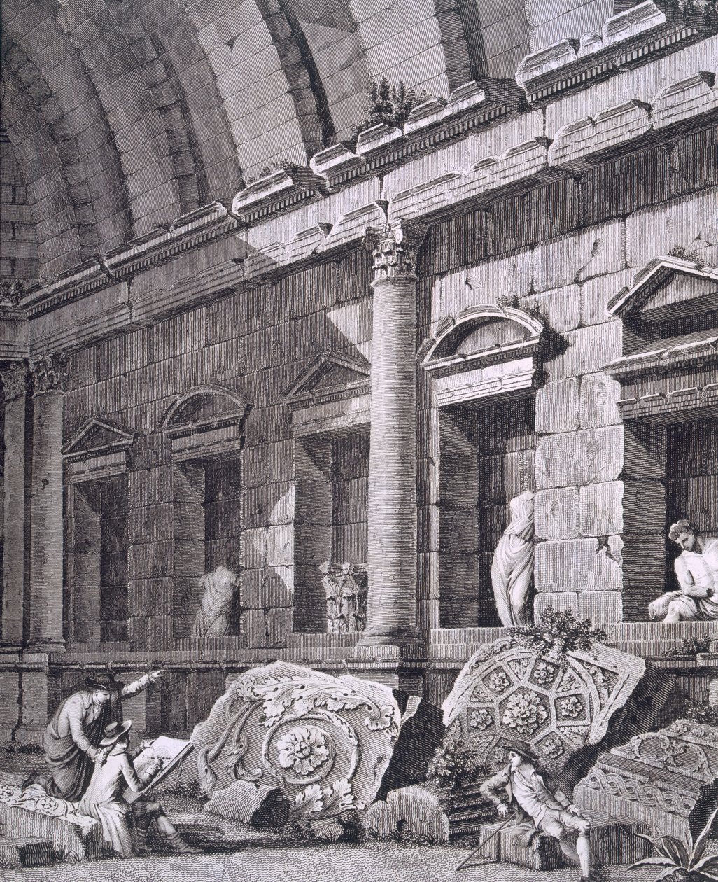 Interno del Tempio di Diana, Nîmes, da Antiquités de la France: Vol I, Monuments de Nîmes da French School