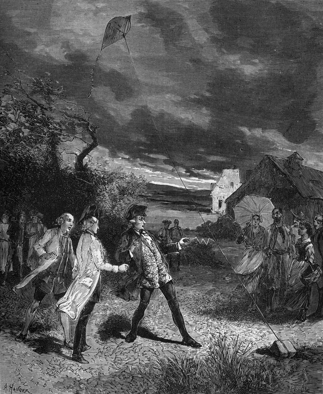 Jacques de Romas, fisico francese, sperimenta con un aquilone per catturare l