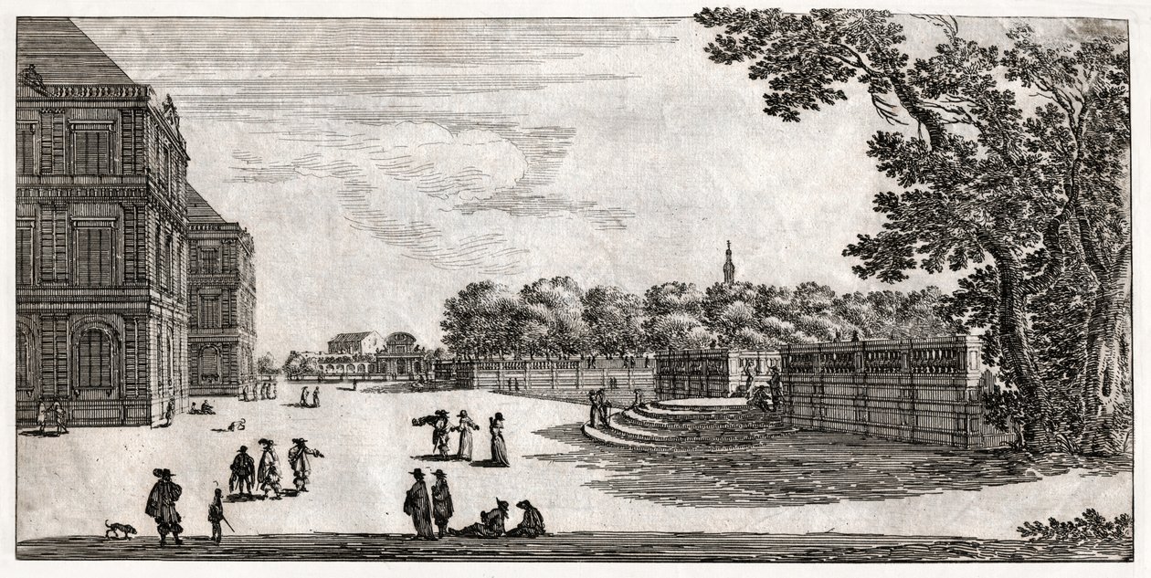 Jardin du Luxembourg, Parigi (incisione) da French School