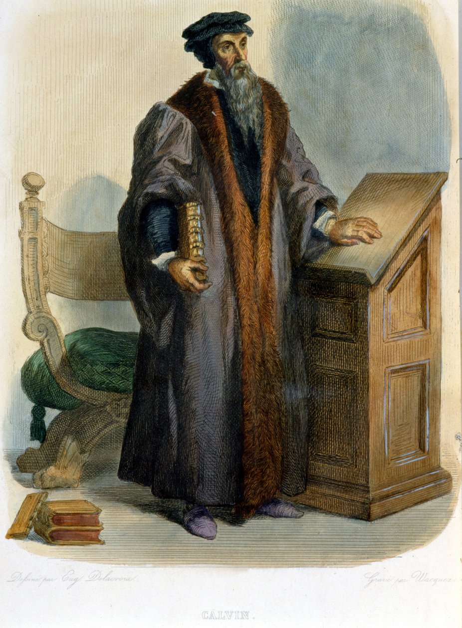 Jean Calvin (Jean Cauvin, riformatore e scrittore francese (1509-1564) da French School