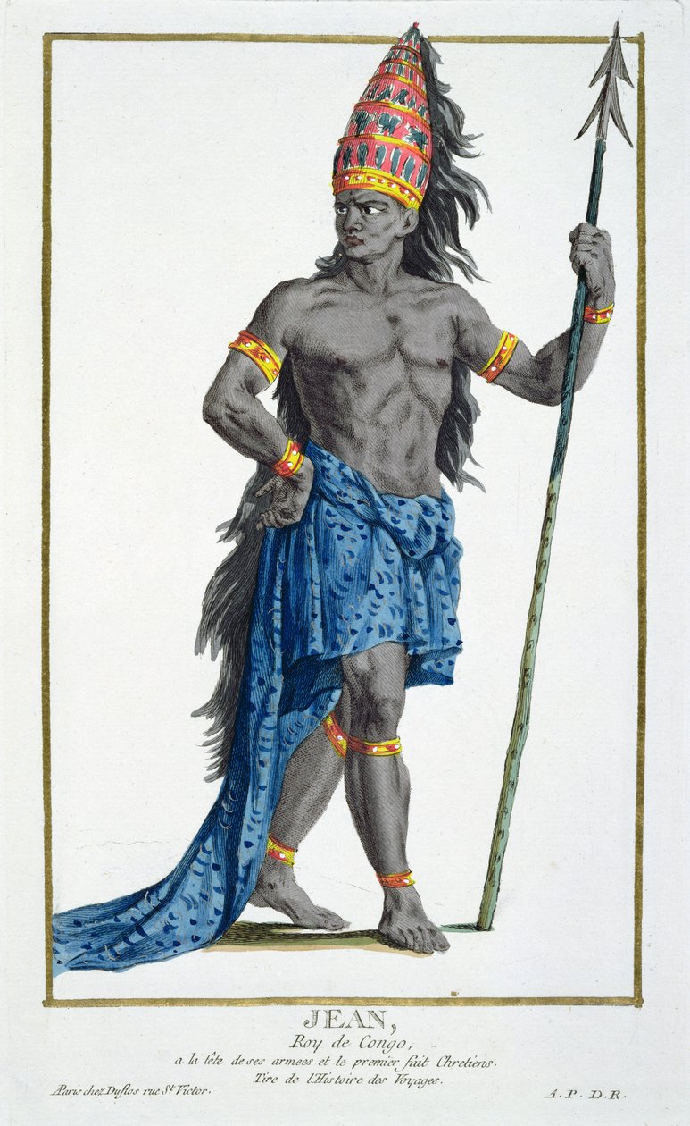 Jean, Re del Congo, inciso da Pierre Duflos (1742-1816), 1780 da French School