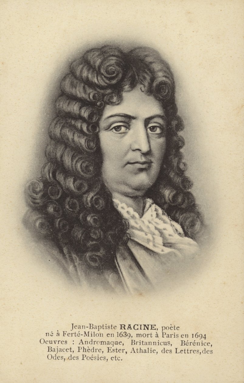 Jean Racine (1639-1699), drammaturgo francese (litografia) da French School