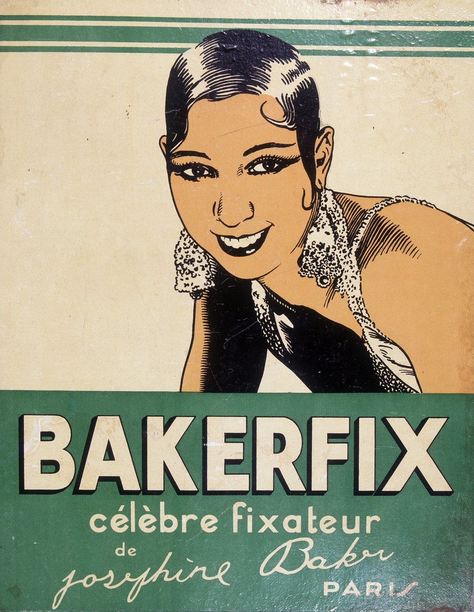 Josephine Baker - pubblicità per Bakerfix: "Il famoso fissatore di Josephine Baker" da French School