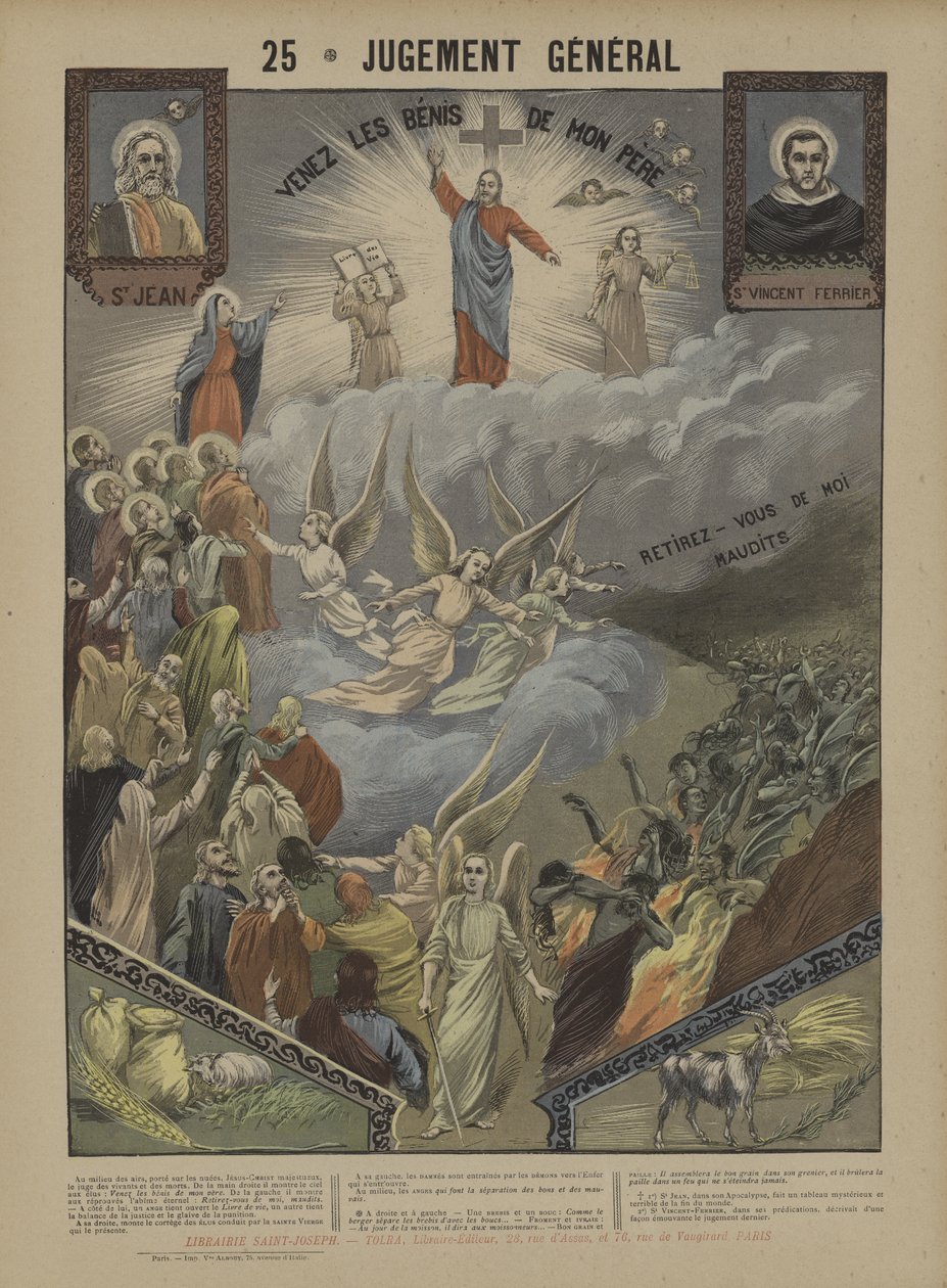 Il giorno del giudizio (litografia a colori) da French School