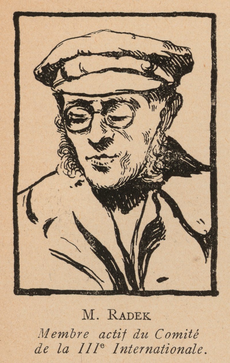 Karl Radek, rivoluzionario marxista polacco e segretario della Terza Internazionale Comunista (Comintern) (litografia) da French School