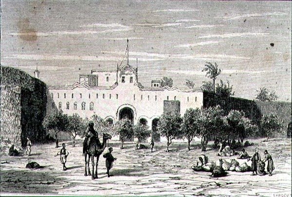 Khartoum, Sudan, negli anni 1860, inciso da Alfred Louis Sargent (incisione) da French School