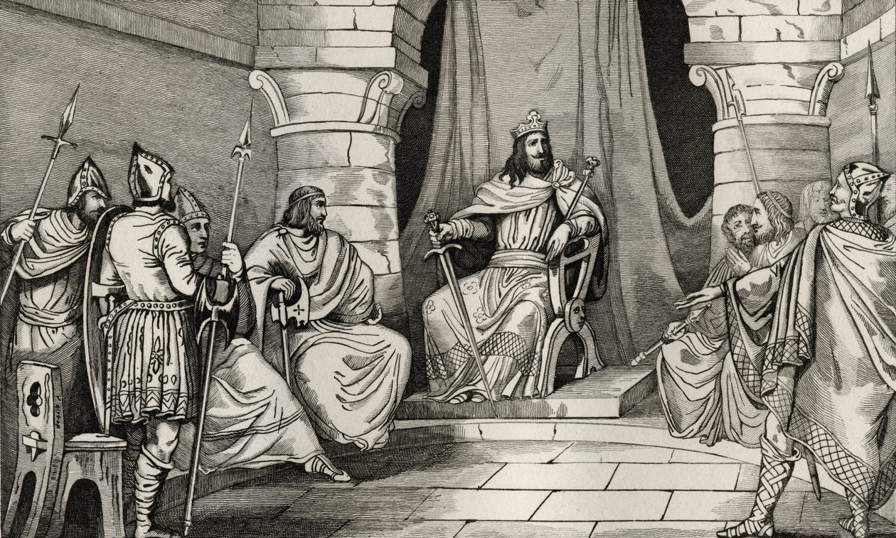 Re Cariberto (521-67) in consiglio con i magistrati, da 