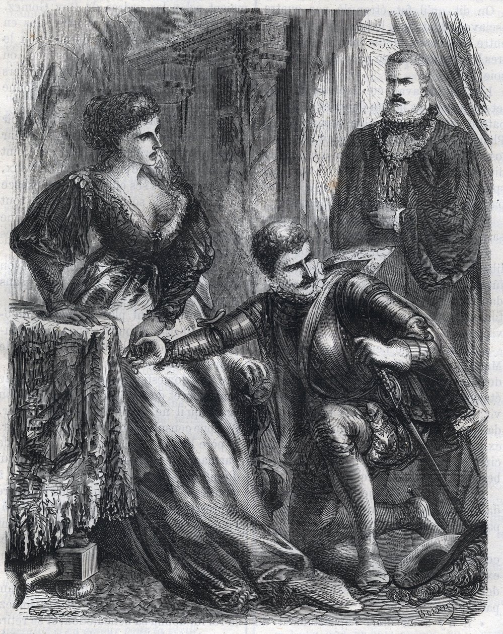 Il re Filippo II (1527-1598) sorprende suo figlio, il principe Don Carlos (1545-1568), mentre tenta di violare la sua matrigna, la regina Elisabetta (1545-1568) (Elisabetta di Francia o Isabella di Valois), 17 gennaio da French School