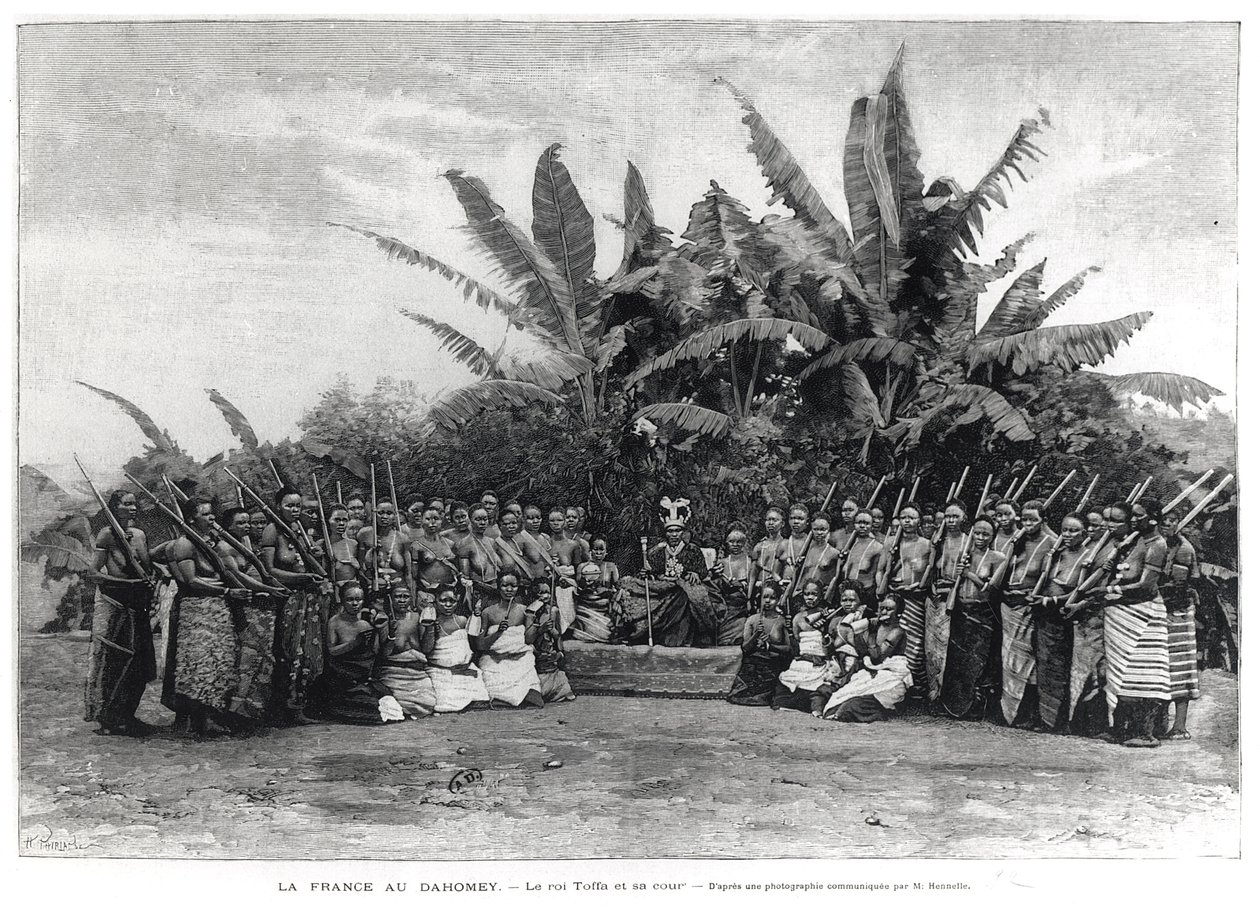 Re Toffa (r.1874-1908) e la sua corte, Dahomey, 1892 da French School