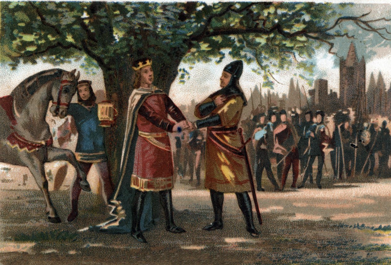 Il re di Francia Filippo Augusto (1165-1223) incontra il re Riccardo Cuor di Leone a Saint Denis durante la cattura dell
