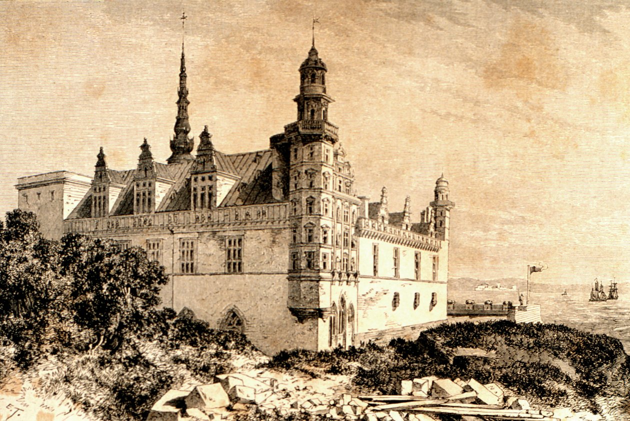 Castello di Kronborg, Hillerod, Danimarca, 1850, da La Tour du Monde, pubblicato a Parigi, 1860 da French School