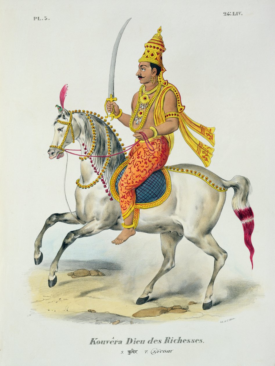 Kubera il dio della ricchezza, inciso da C. de Motte (1785-1836) da French School