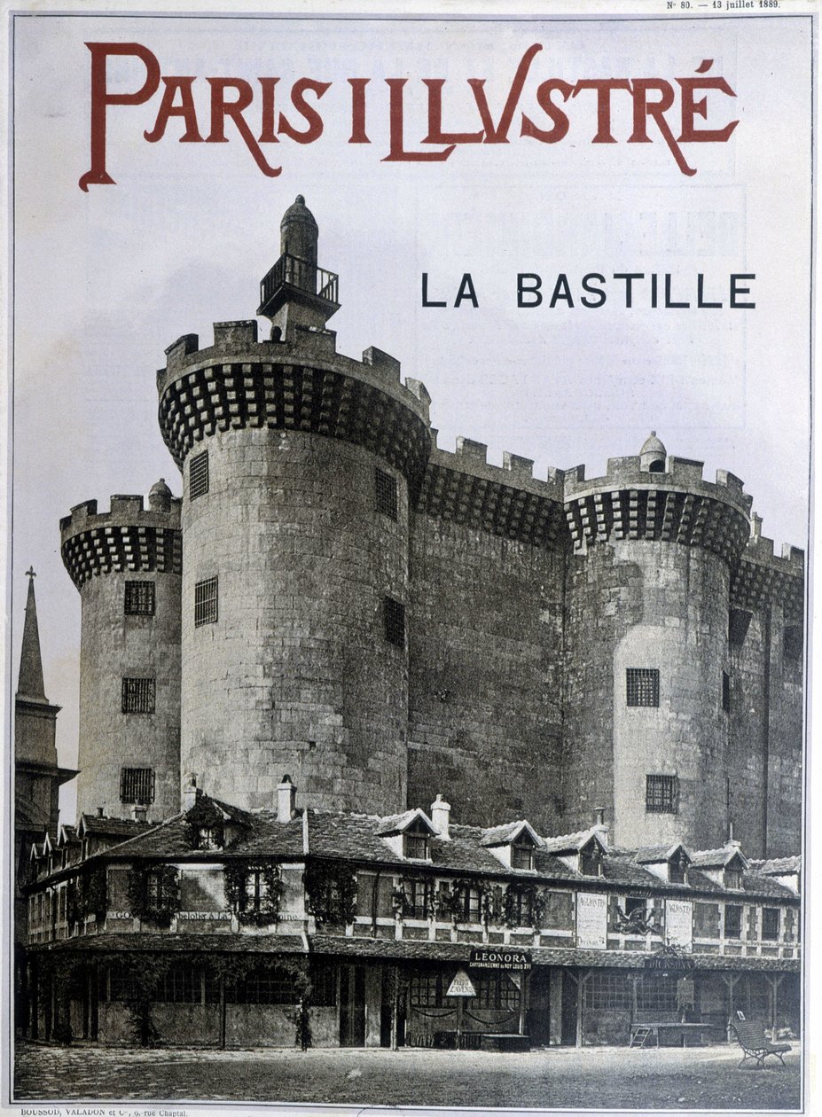 La Bastiglia. Copertina del giornale "Paris illustré" del 13 luglio 1889. da French School