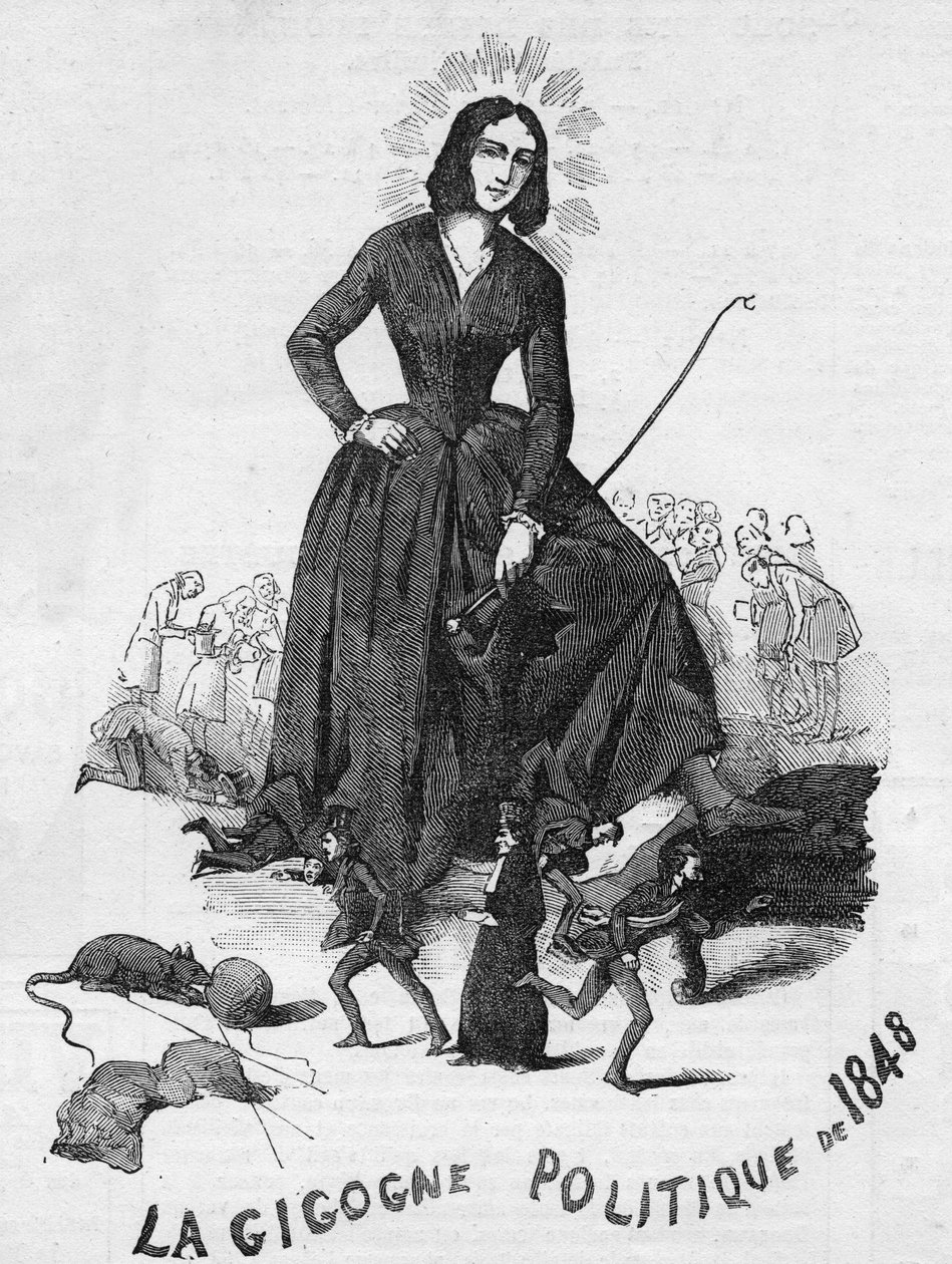 La Gigogne politica del 1848 (George Sand (Aurore Dupin, Baronne Dudevant) (1804-1876) scrittrice francese) da French School