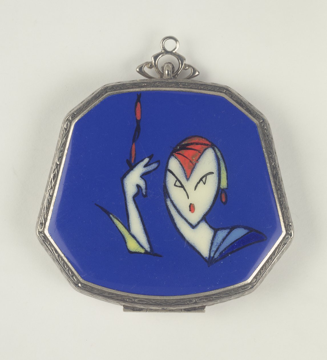 La Mode Femme Fatale Powder Compact, francese, 1920-30 da French School