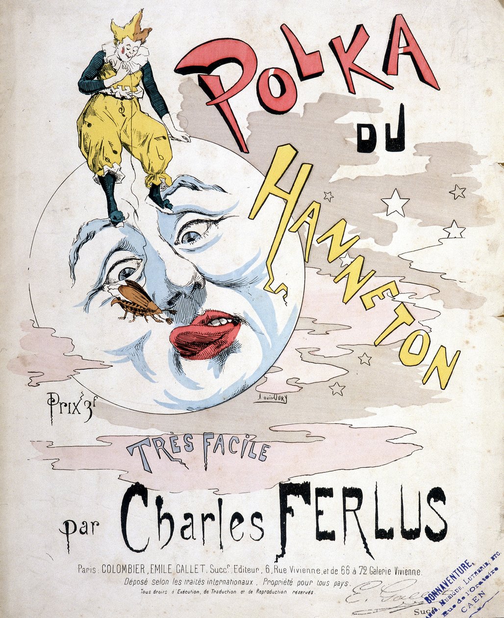 La Polka del Maggiolino, di Charles Ferlus - copertina di spartito, fine XIX secolo da French School