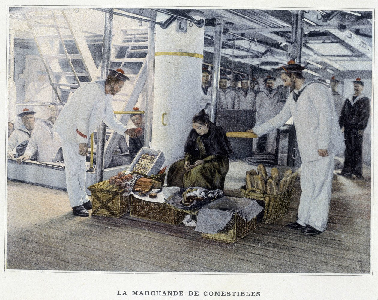 La mercante di commestibili - in "Album militaire - Marina: La vita a bordo" da French School
