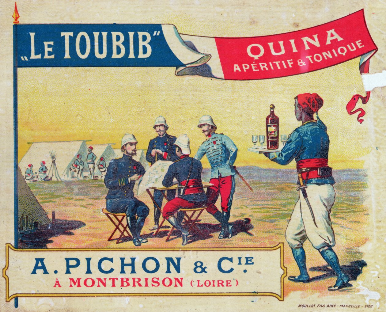 Etichetta per le Toubib Aperitif e Vino Tonico, fine XIX secolo da French School