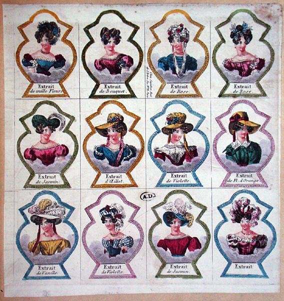 Etichette per profumi, c.1820 da French School