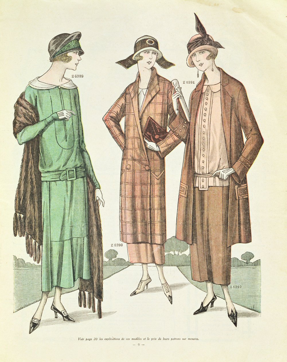 Moda femminile illustrazione da La Veritable Mode Francaise de Paris 1924
