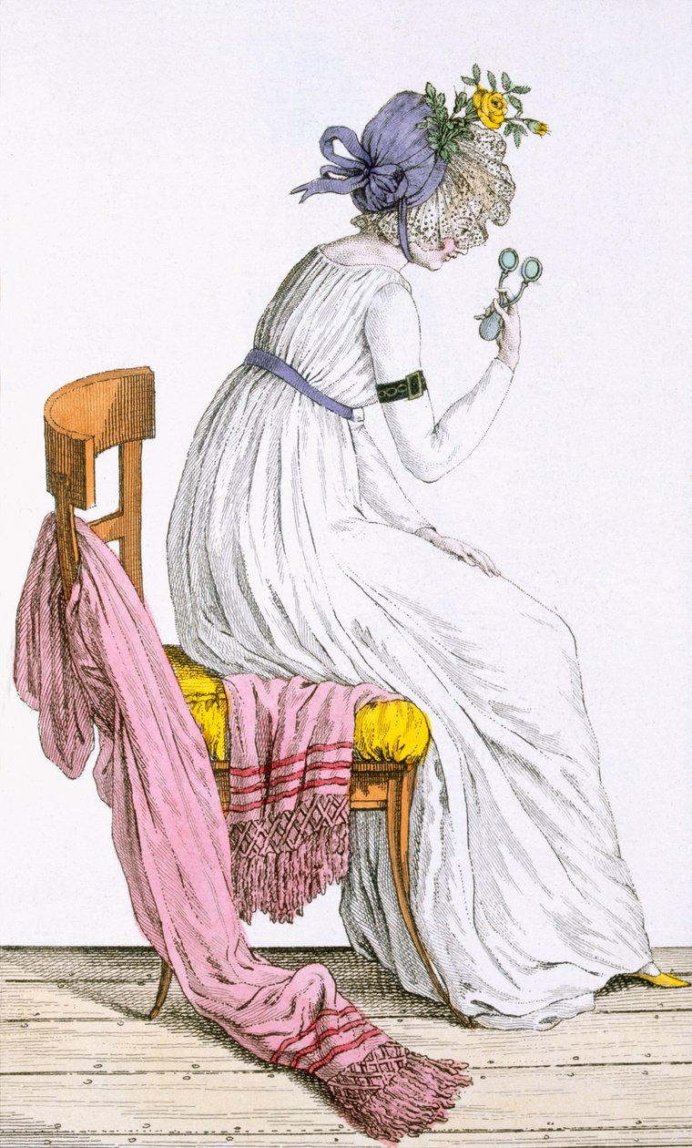 Signora con negligee, da Costume Parisien, pubblicato in Journal des Dames et des Modes, 1797 da French School