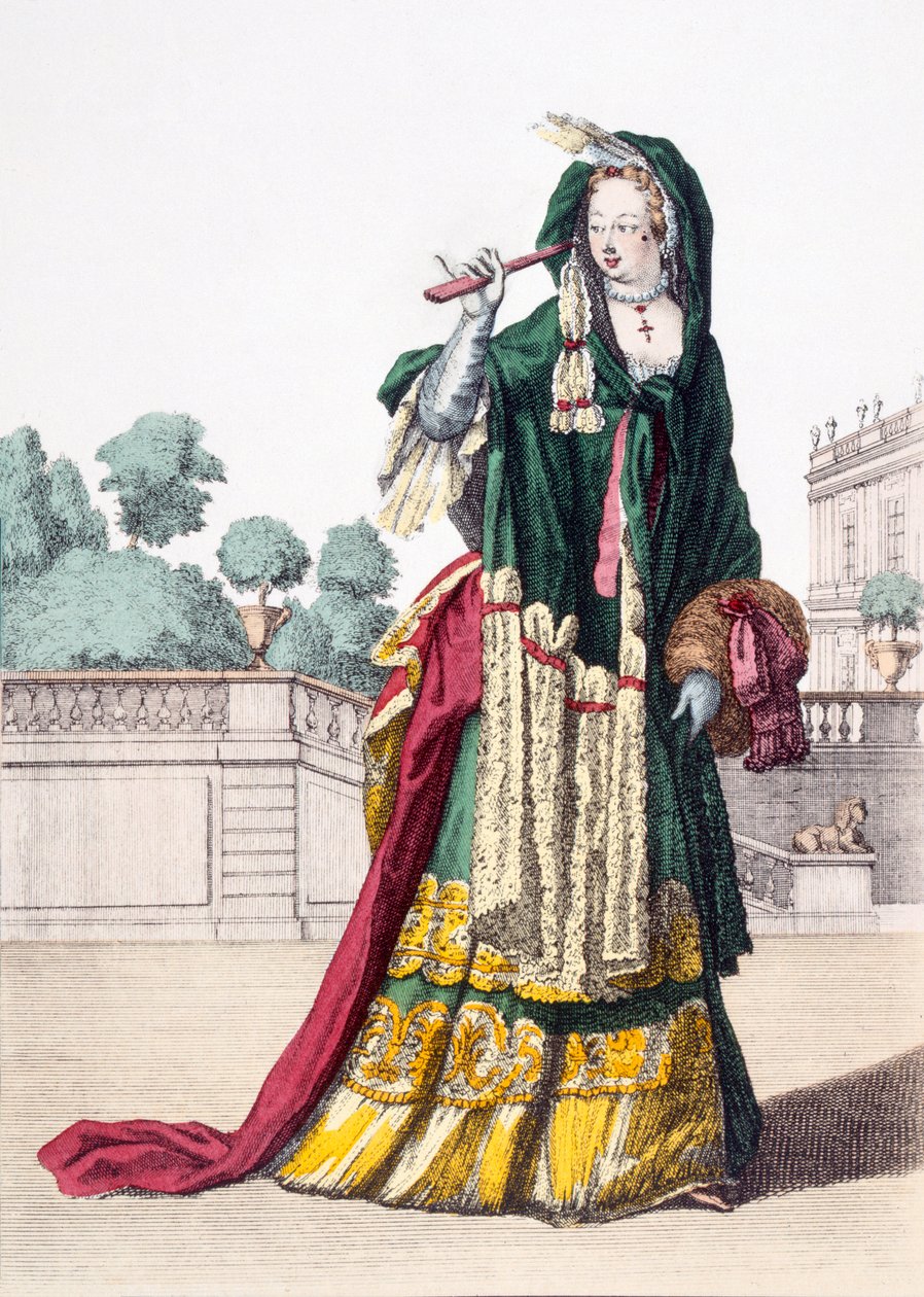 Sciarpa di seta verde da donna, 1650 da French School