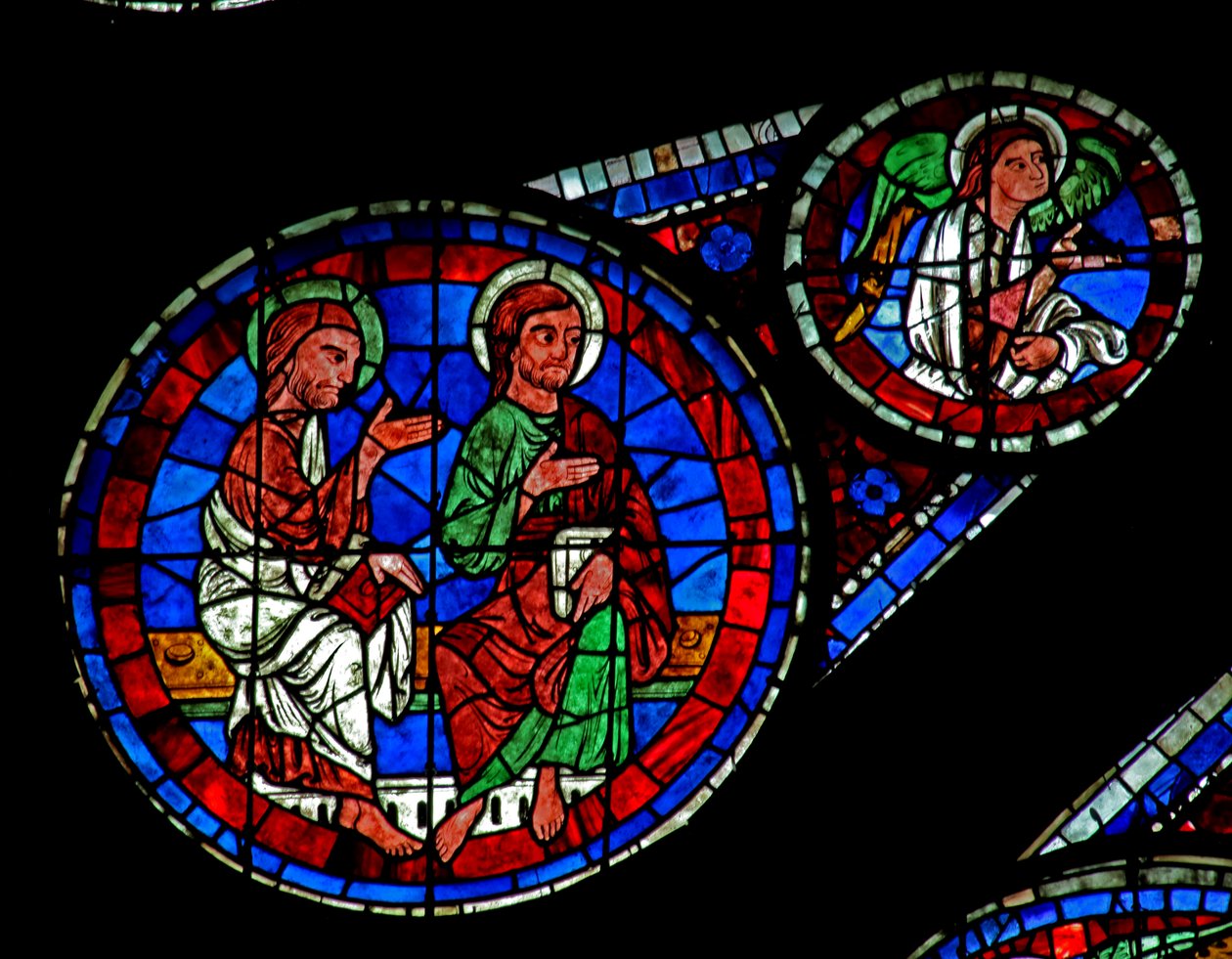 Giudizio Universale: due apostoli e un angelo da French School