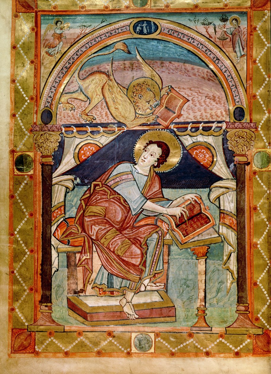 Lat 8850 f.81v San Marco, francese, dalla Scuola di Corte di Carlo Magno da French School