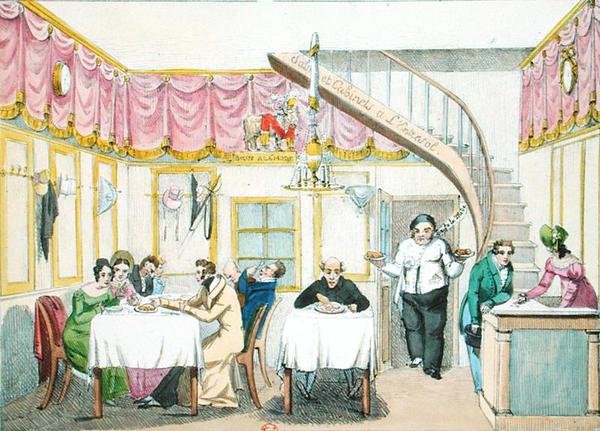 Le Boeuf a la Mode, rue Valois, Parigi, da Le Gout du Jour, c.1830 da French School