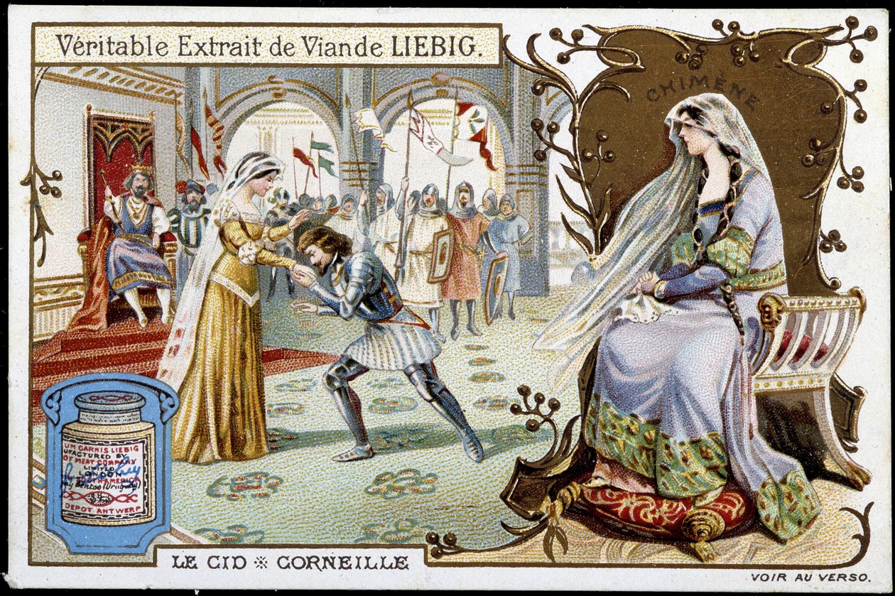 Le Cid di Pierre Corneille (1606 - 1684), cromolitografia Liebig, sd. XIX secolo da French School
