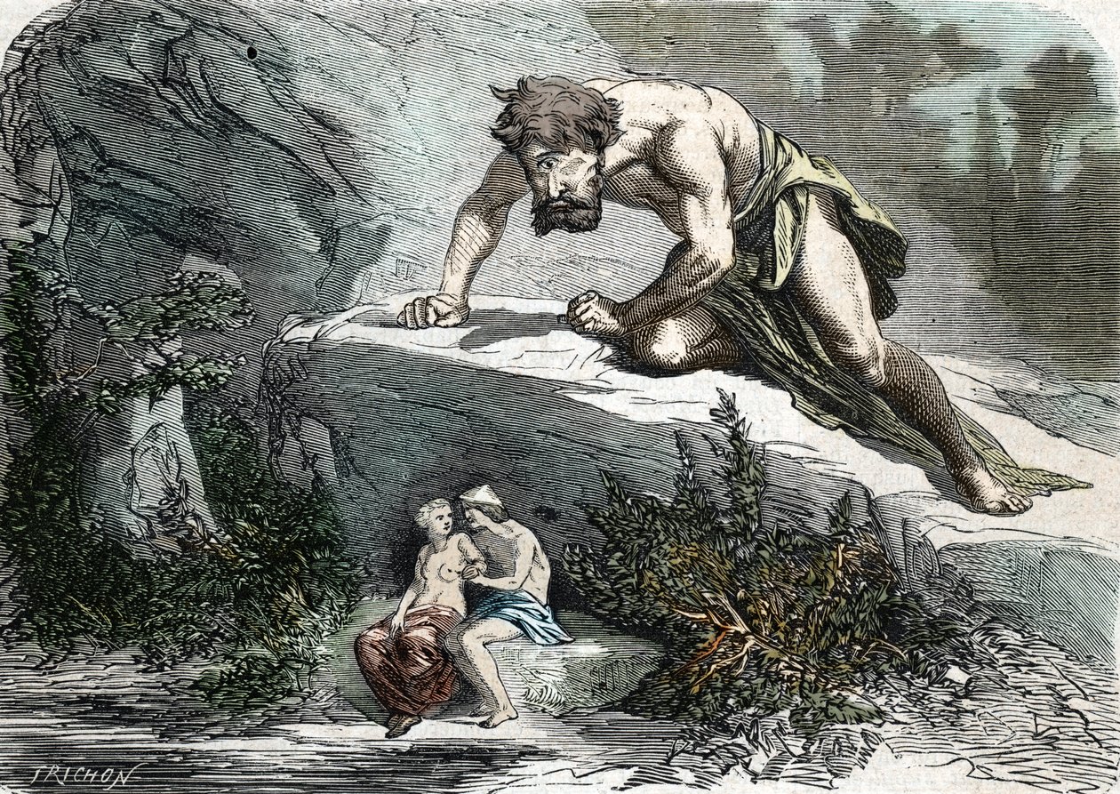Il Ciclope Polifemo sorprende Galatea e Aci da French School