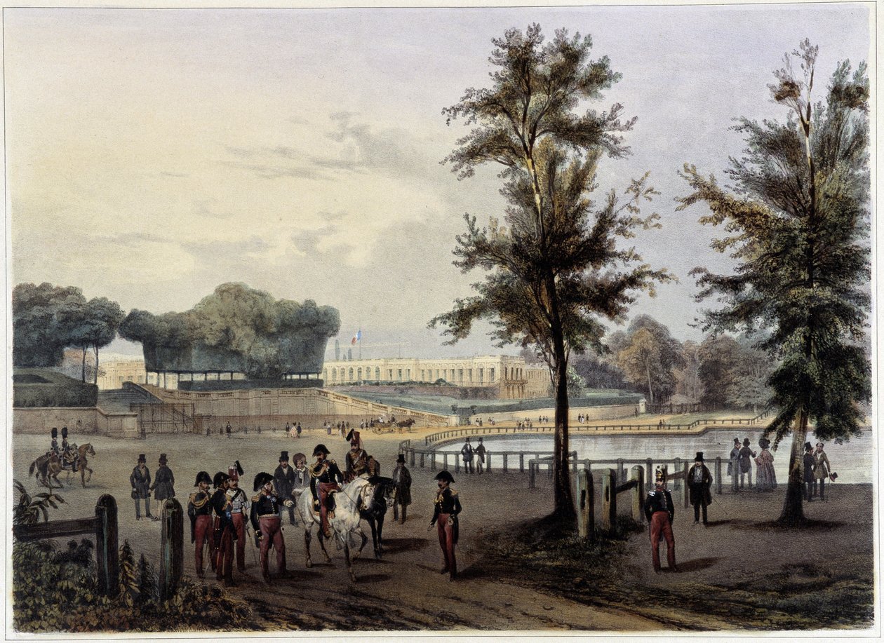 Le Grand Trianon a Versailles - in "Promenade dans Paris et ses environs", disegnato da Jacottet e Benoist, c. 1840 da French School