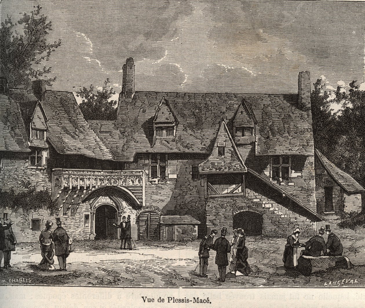 Le Plessis Mace (Le Plessis-Macé) - Maine-et-Loire, regione Pays de la Loire - incisione in 