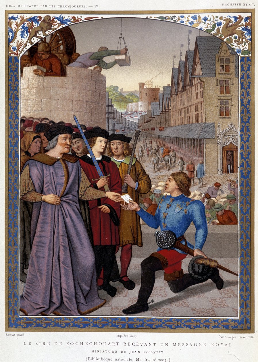 Il Sire di Rochechouart che riceve un messaggero reale. dopo Fouquet, in 