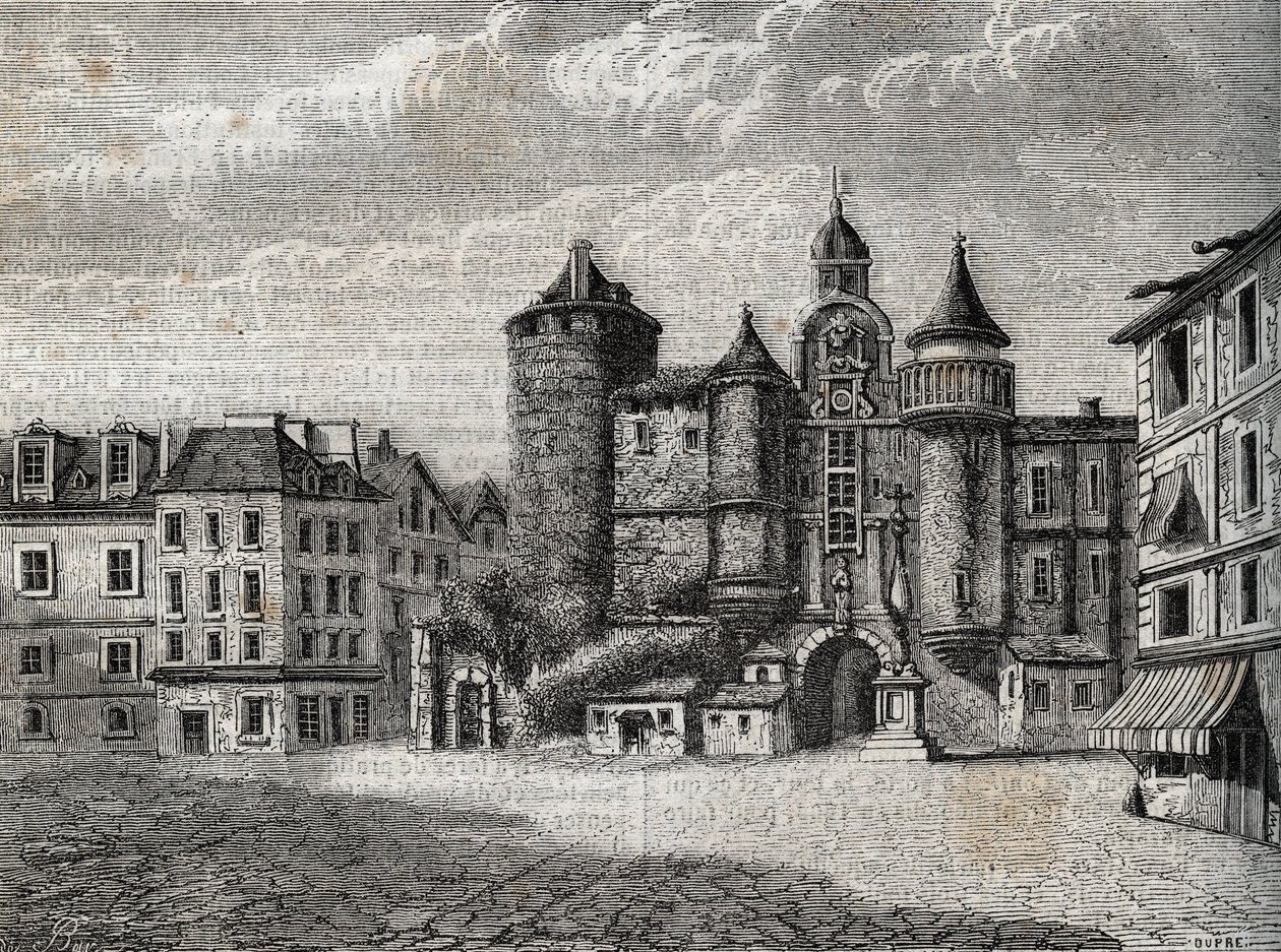 Le Vieux Paris - le Grand Chatelet - Incisione in "Storia fisica, civile e morale di Parigi: dai tempi storici più antichi ai giorni nostri" di Jacques Antoine Dulaure da French School