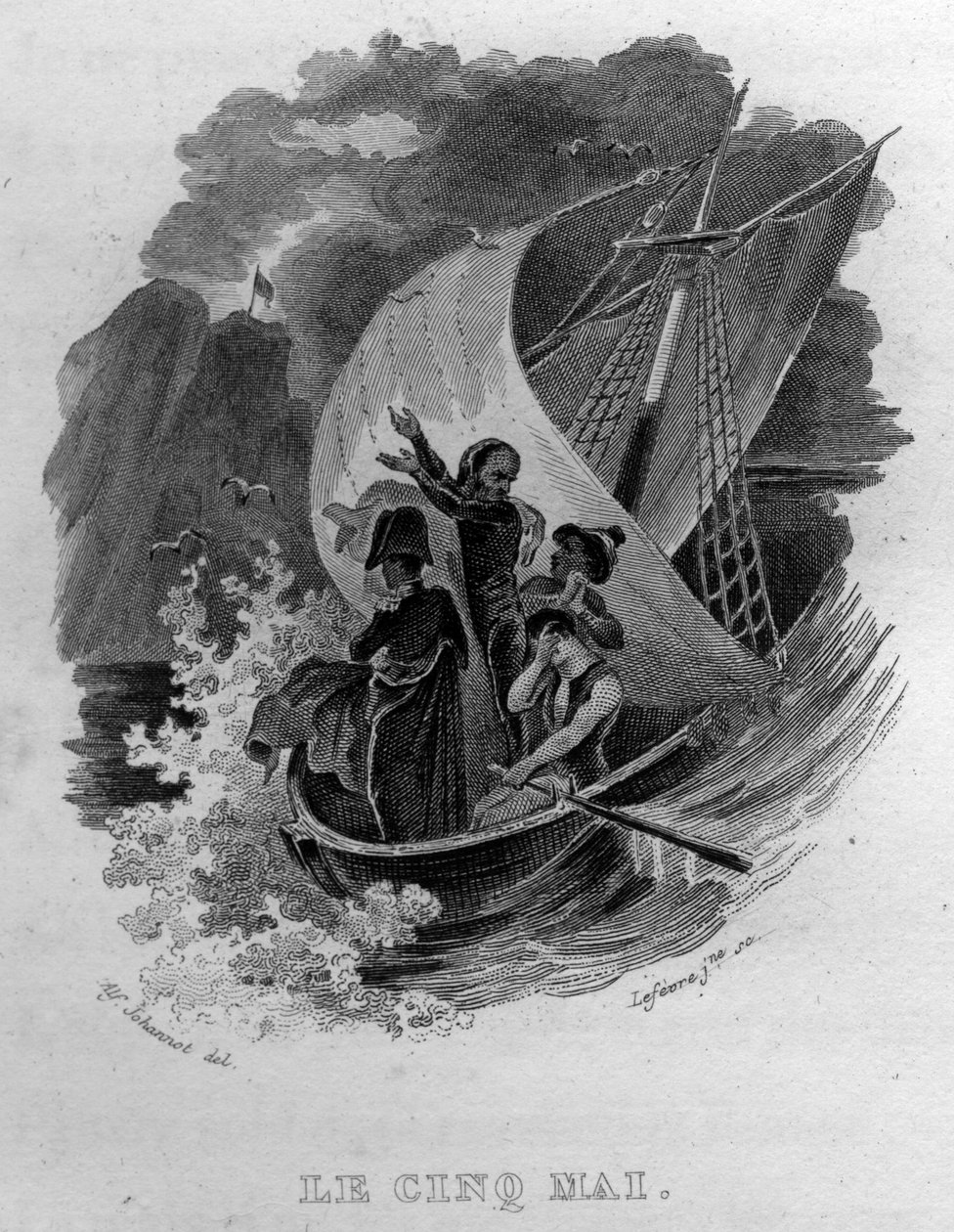 Le cinq mai Chanson de Béranger in "Oeuvres complètes" (1834) di Pierre Jean de Béranger (1780-1857), poeta e cantautore francese da French School