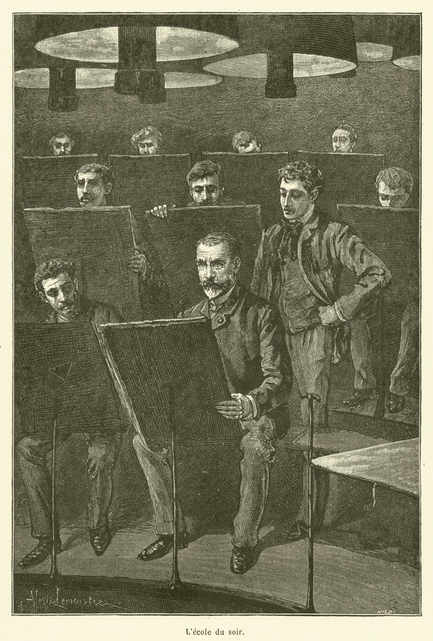 Scuola serale (incisione) da French School