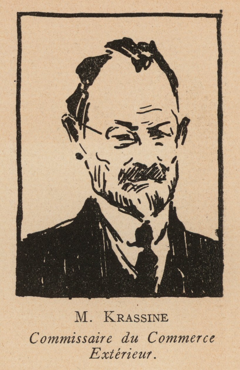 Leonid Krasin, politico rivoluzionario bolscevico russo e commissario del popolo per il commercio estero (litografia) da French School