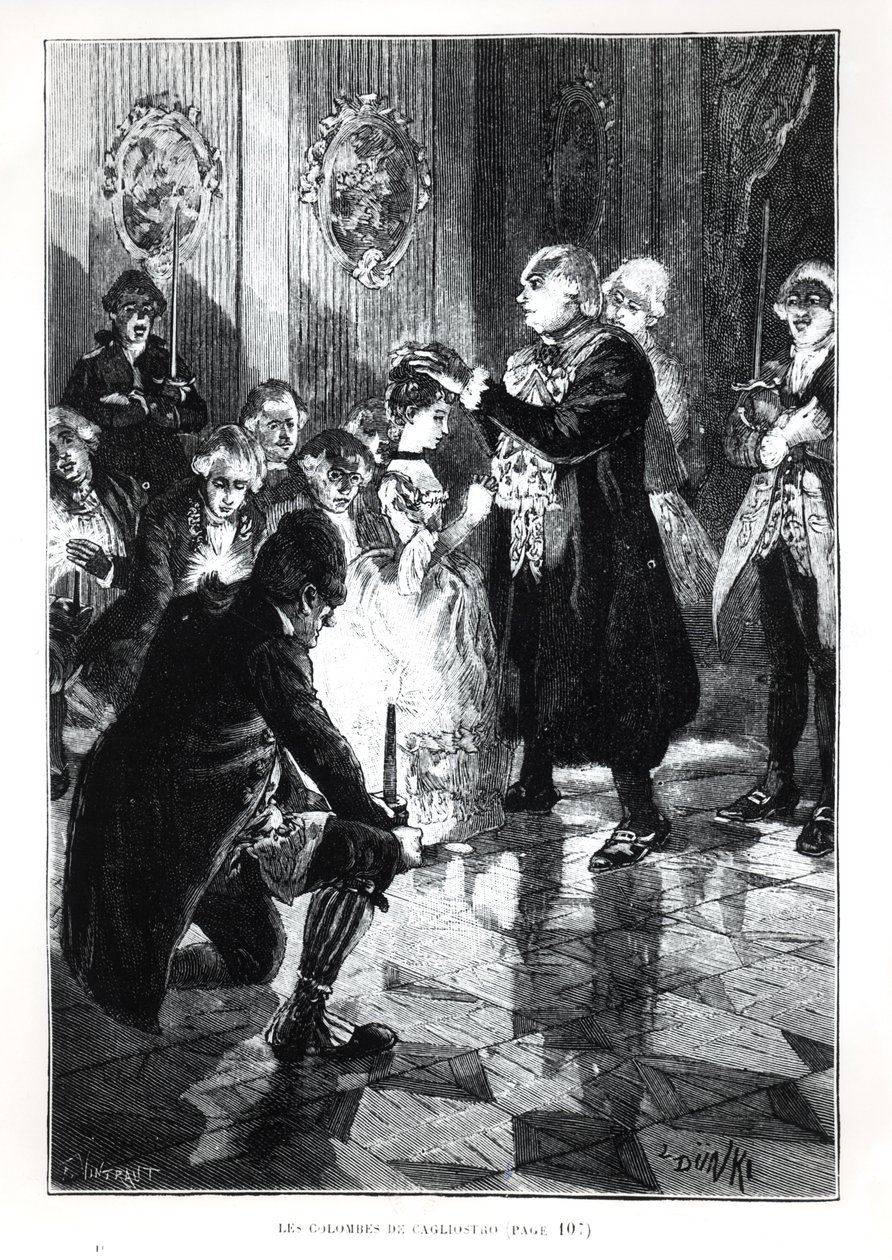 Les Colombes de Cagliostro, illustrazione da Les Merveilles de la Science di Louis Figuier (1819-94) pubblicato a Parigi, 1893 da French School