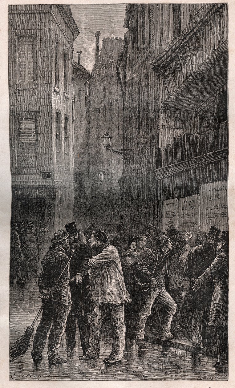 Les Posters - il popolo di Parigi si sveglia e trova avvisi pubblici sui muri che informano del colpo di stato del 2 dicembre 1851 da French School